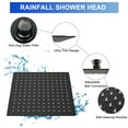 thumbnail image 6 of 10 Inch Matte Black Rain Shower Head Modern Ultra-Thin Square Stainless Steel Bathroom Shower Head, Adjustable Angle, 6 of 9
