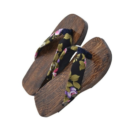 

Jibingyi Paulownia Children Clogs Baby Slippers COS Student Clogs Flops Size 18-26 Black