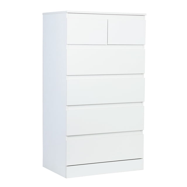 kluokesi Commode Blanche, Commode de Chambre & Commodes, Haute Commode avec 6 Tiroirs en Bois, Grande Commode en Bois pour Placard de Chambre