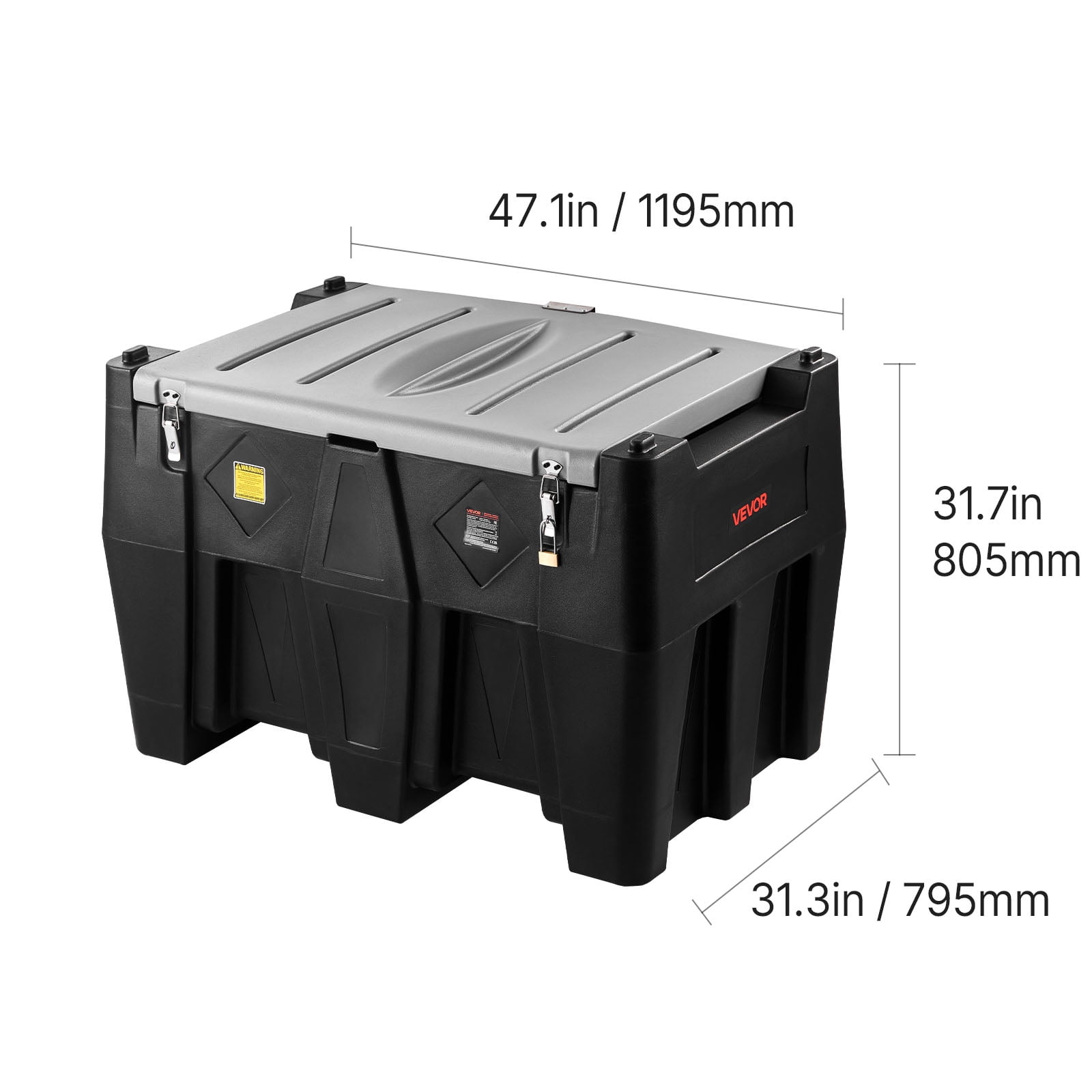 VEVOR Portable Diesel Tank, 128 Gallon Capacity & 10 GPM Flow Rate, Gas Fuel Tank with 12V Electric Transfer Pump and 13.1ft Rubber Hose, PE Diesel Transfer Tanks for Easy Fuel Transportation, Black