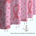 thumbnail image 6 of Pink Breast Cancer Ribbon Floral Pattern Shower Curtain 72"x84" ,Bathroom Decorative Shower Curtains Set with 12 Hooks,Modern Waterproof Washable Shower Curtain, 6 of 6