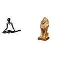 thumbnail image 1 of Estatua de león de pensador creativo, figura decorativa, escultura abstracta, adorno único para la entrada, dormitorio, oficina, hogar, regalo de cump, 1 of 8
