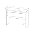 thumbnail image 4 of 15.75" x 44" x 32" Dark Taupe Clear Particle Board Tempered Glass  Accent Table, 4 of 5