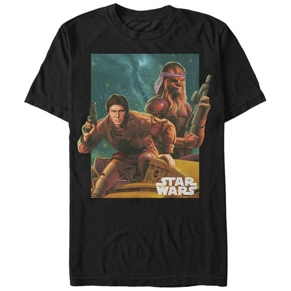 Men's Star Wars Han and Chewbacca Bandana  Graphic Tee Black 4X Large
