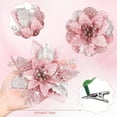 thumbnail image 2 of Dalrosia 12PCS Glitter Christmas Poinsettia Flowers with Clips, 5.7" Poinsettias Artificial Flowers for Christmas Tree Wreaths Garland Decoration, 2 of 5