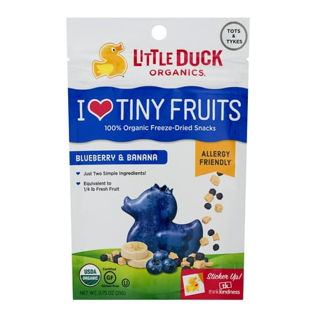 Little Duck Organics I Heart Tiny Fruits Freeze-Dried Snacks Blueberry & Banana, 0.75