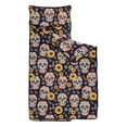 thumbnail image 2 of Skull and Sunflower Gothic Pattern Teens Toddler Nap Mat with Pillow, Sleeping Mat Bag for Preschool Daycare 50"x20", 2 of 6