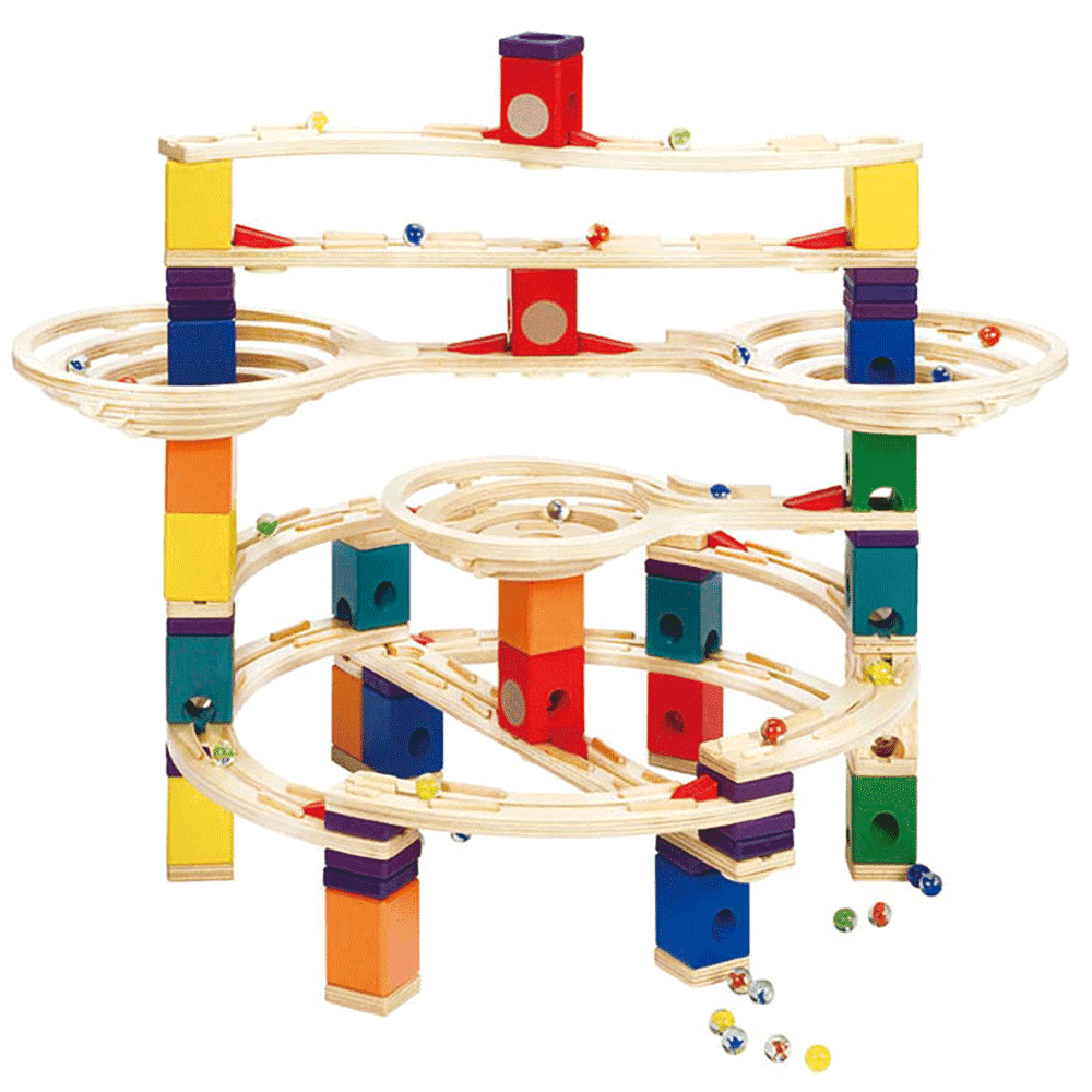 Hape Quadrilla Challenger Wooden Marble Run Race Maze Kid