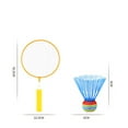 thumbnail image 4 of 1 Set Colored Badminton Racket Beginner Training Outdoor Sports Leisure Toys Badminton Set for Kids Children Playing (2 Pcs Yellow Racket, Random Color Badminton), 4 of 8