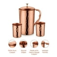thumbnail image 3 of avador handcrafted 100% pure copper jug pitcher with 2 glass drinkware hammered finish ayurveda health benefit, 3 of 4