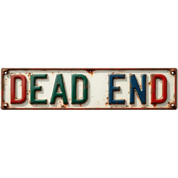 Vintage Dead End Tin Sign - 16x4 Inch - Ideal for Garage, Workshop, Man Cave Decor - Retro Traffic Signs, Industrial Decor