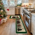 thumbnail image 3 of Artoid Mode Green Buffalo Plaid Xmas Tree Merry Christmas Kitchen Mats Set of 2, Winter Home Decor Low-Profile Kitchen Rugs for Floor - 17x29 and 17x47 Inch, 3 of 6