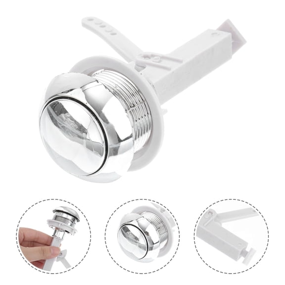 Soimiss Flushing Toilet Button Toilet Tank Buttons Silver Plastic 1Pack