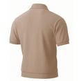thumbnail image 4 of TAGOLD Mens Summer Short Sleeve Turndown collar Blouse & Shirt Solid Color Pocket Half Button Top, 4 of 4
