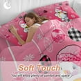thumbnail image 4 of Christmas Snowman Bedding Duvet Cover Set Twin Size 4 Pieces Winter Ball Snowflake Pink Decoration Bedding Set with Zipper Closure, 1 Comforter Cover 68x86 Inches 1 Flat Sheet & 2 Pillow Cases, 4 of 7