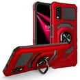 thumbnail image 1 of Kaleidio Case For T-Mobile Revvl V 4G (2021) [Robotic Hybrid] Rugged Shockproof [Ring Stand] Magnetic Armor Impact Cover [Red/Black], 1 of 1
