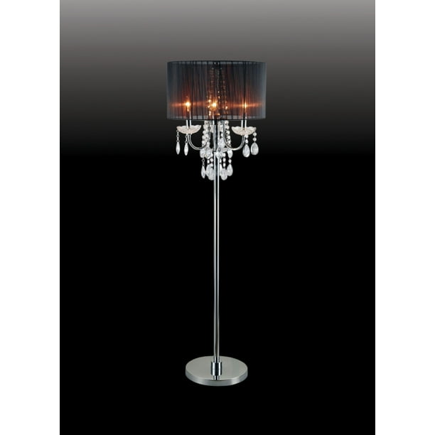 Furniture Of America Genevieve Sheer Black Crystal Floor Lamp Com Furniture Of America Genevieve Sheer, Black Crystal Floor Lamp