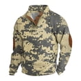 thumbnail image 2 of Men's Stand Collar Sweatshirt with 3 Buttons & Camouflage Print, Outdoor Casual Fleece Top for Streetwear, Christmas, Fall Winter, Hiking and Urban Exploration,Mint Green,L, 2 of 5