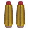 thumbnail image 1 of 2X Hilos de Bordado de Puntada de de Computadora 3000M de Hilo de Coser Hilo Metalico Textil de Bordado Tejido Dorado, 1 of 5