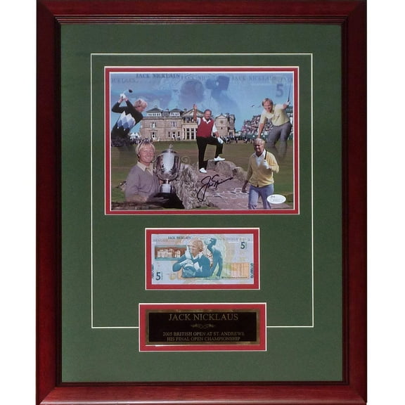 Jack Nicklaus Autographed RBS 5 Pound Note (2005 British Open) Deluxe Framed Currency Piece - JSA