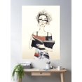 thumbnail image 2 of Cute Nerdy Girl Wearing Glasses And Reading A Book Poster Wall Art, Modern Wall Decor For Living Room Bedroom, 16x24 UNFRAMED, 2 of 3