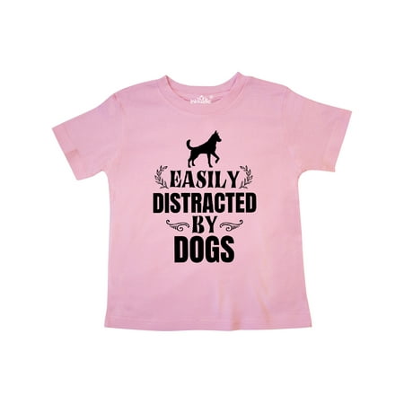 

Inktastic Easily Distracted by Dogs Gift Toddler Boy or Toddler Girl T-Shirt
