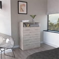 thumbnail image 2 of Tuhome Furniture Peru L Engineered Wood 4-Drawers Dresser in Light Gray/White, 2 of 8