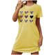 thumbnail image 2 of Camisón corto de mujer, vestido de largo medio con estampado de moda, camisón corto extragrande de mujer, camisón de manga corta con estampado de pecho a la moda, camisón de mujer, 2 of 6