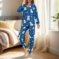 thumbnail image 3 of DISNIMO Pajama Set for Women Schnauzer Print Long Sleeve Sleepwear Button Down Pjs Soft 2 Piece Lounge Sets V Neck Casual Nightwear with Long Pajama Sets, 3 of 7