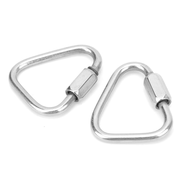 Clips 2pcs Carabinadores De Escalada De Acero Inoxidable Tuerca Hexagonal Triangular Conexión De Cadena De Enlace Rápido Para El Rappel De Escalada