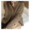 thumbnail image 2 of Fall winter new style YAMXUN sweater cardigan women loose lazy o-neck twist LOVE DOCK knitted jacket, 2 of 5