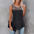 thumbnail image 3 of Women Summer Tank Tops Leopard Print Pullover Sleeveless Crew Neck Cami Loose Casual Tunic Blouse, 3 of 5