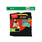 Hanes Men's FreshIQ Comfort Toe Ankle Socks Size 6-12 12-Pack