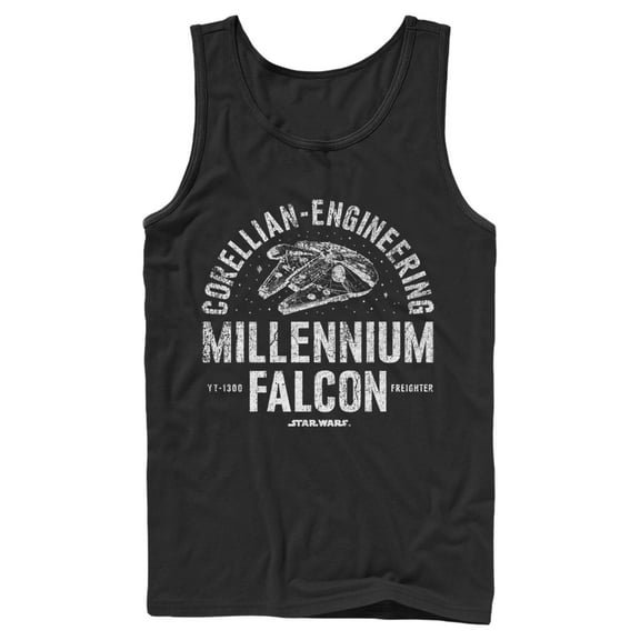 Men's Star Wars Millennium Falcon Corellian Engineering  Tank Top Black 2X Large