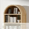 thumbnail image 5 of 71” Farmhouse Arched Cabinet, 2-Tier Arched Bookshelf Storage Display Cabinet with 2 Doors, Kitchen Pantry Tall Bookshelf for Kitchen, Living Room (Natural), 5 of 7