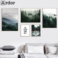 thumbnail image 2 of Póster de arte de pared con niebla, bosque y montaña de Escandinavia, impresión artística de paisaje natural, citas, pintura en lienzo, imágenes modernas, decoración del hogar, 2 of 5