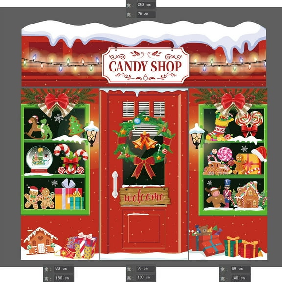 Christmas Party Porch door Banner Decorations,Christmas Candy Shop door Banner Decorations