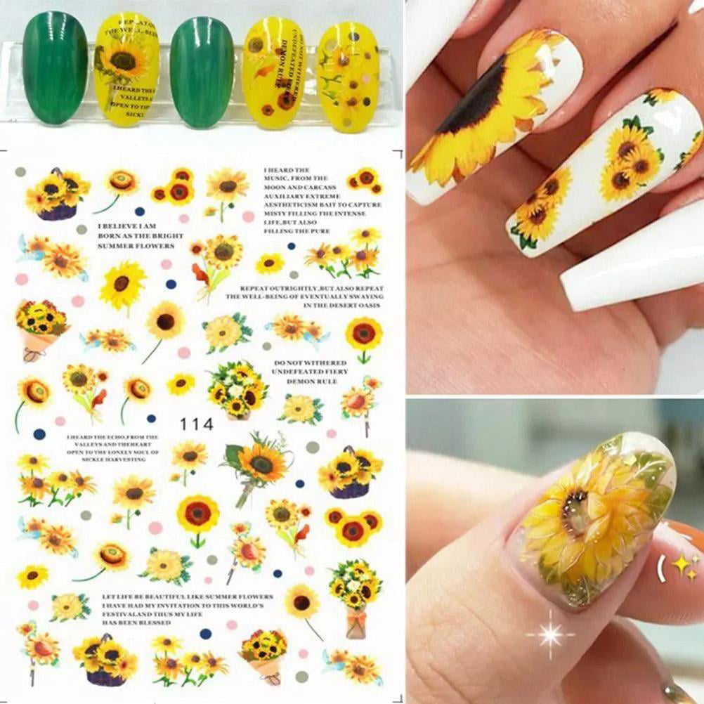 Sunflower nail art ft. a beautiful sunflower field 🌻 #sunflower #nail... |  TikTok
