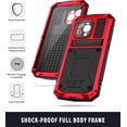 thumbnail image 4 of Case Compatibility with iPhone 15 Pro Max Case 6.7 '' 2023 Heavy Duty Protection Dustproof Rugged Military Grade Metal Built in Screen Protector Kickstand  Phone case (15Pro Max Red), 4 of 12