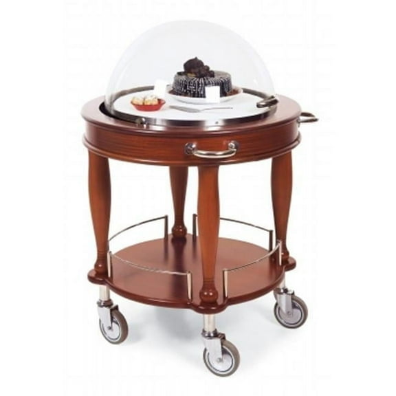 Signature Round Serving Cart with Dome - Bordeaux