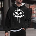 thumbnail image 1 of Sudadera con capucha de Halloween para hombre, informal, de moda, con cuello redondo, estampado, manga larga, blusa de poliéster, 1 of 5
