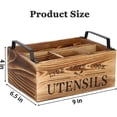 thumbnail image 4 of Wood Utensil Holder, Silverware Organizer with 4 Compartments for Kitchen Counter, Farmhouse Wood Flatware Utensil Organizer Storage Box for Silverware Fork Spoon Spatula., 4 of 6