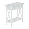 thumbnail image 4 of Tucson Flip Top End Table with Charging Station and Shelf in White Marble Wood, 4 of 10