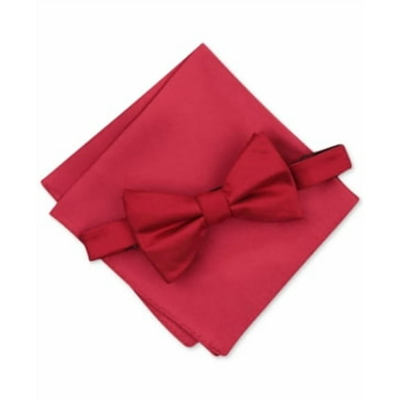 Alfani RED Men's Solid Texture Pocket Square and Bowtie, US One Size