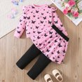 thumbnail image 4 of yboeqw Toddler Girl Clothes Girls Fall Outfits Clothing Winter Long Sleeves Ruffle Hems Top Legging Set 2-8T,Size 4-5 Years, 4 of 6