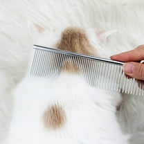 Stainless Steel Pet Grooming Comb for Dogs and Cats Durable Dematting Tool with Rounded Teeth Knot Remover for Long Short Hair Indoor Outdoor Use