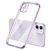 Square Frame Transparent Case Lens Protective for iPhone Series Shockproof