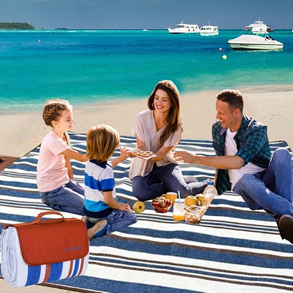 Scuddles 80"x80" Extra Large Picnic Blanket, Waterproof & Foldable, 3-Layer Outdoor Blanket for 6 Adults, Camping, Beach, Park, Grass, Indoor/Outdoor