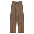 thumbnail image 4 of EnJoCho Girls Oversized Wide Leg Sweatpants Drawst𝗋ing Track Pants Baggy Straight Fit Casual Plain Joggers Pockets Athleti𝖼 Wear Comfort Kids, 4 of 9