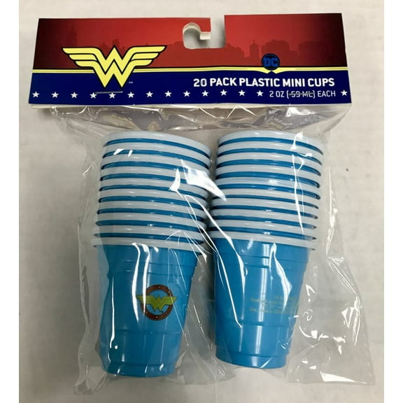 Wonder Woman Stars 20 count 2oz Mini Cup Set